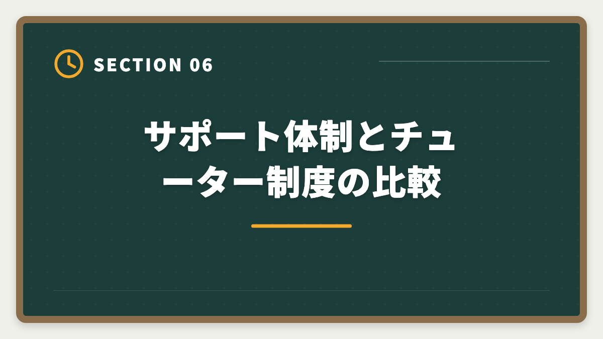 サポート体制とチューター制度の比較｜公認会計士 CPA会計学院 vs 大原 比較|2024年合格実績・料金・教材を徹底解説の図解