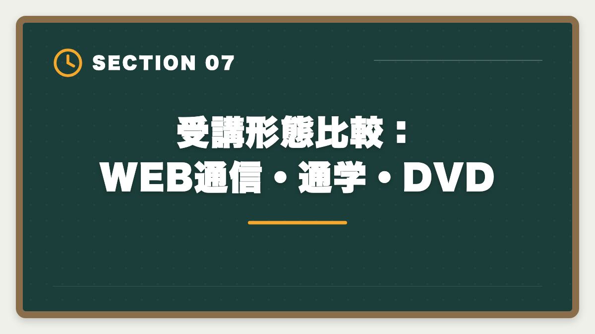 受講形態比較：WEB通信・通学・DVD｜土地家屋調査士アガルートvs東京法経学院を徹底比較！料金合格実績教材で選び方を解説の図解