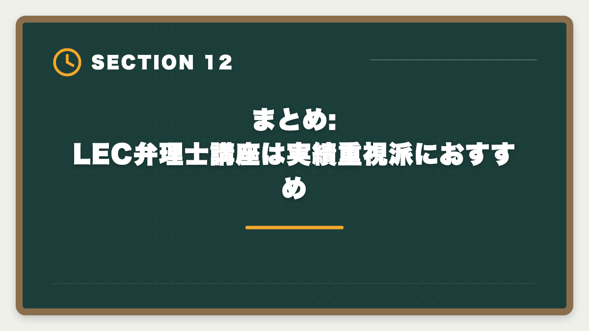 まとめ:LEC弁理士講座は実績重視派におすすめ|LEC弁理士講座の評判と口コミは本当?老舗予備校の実力を本音レビューの図解