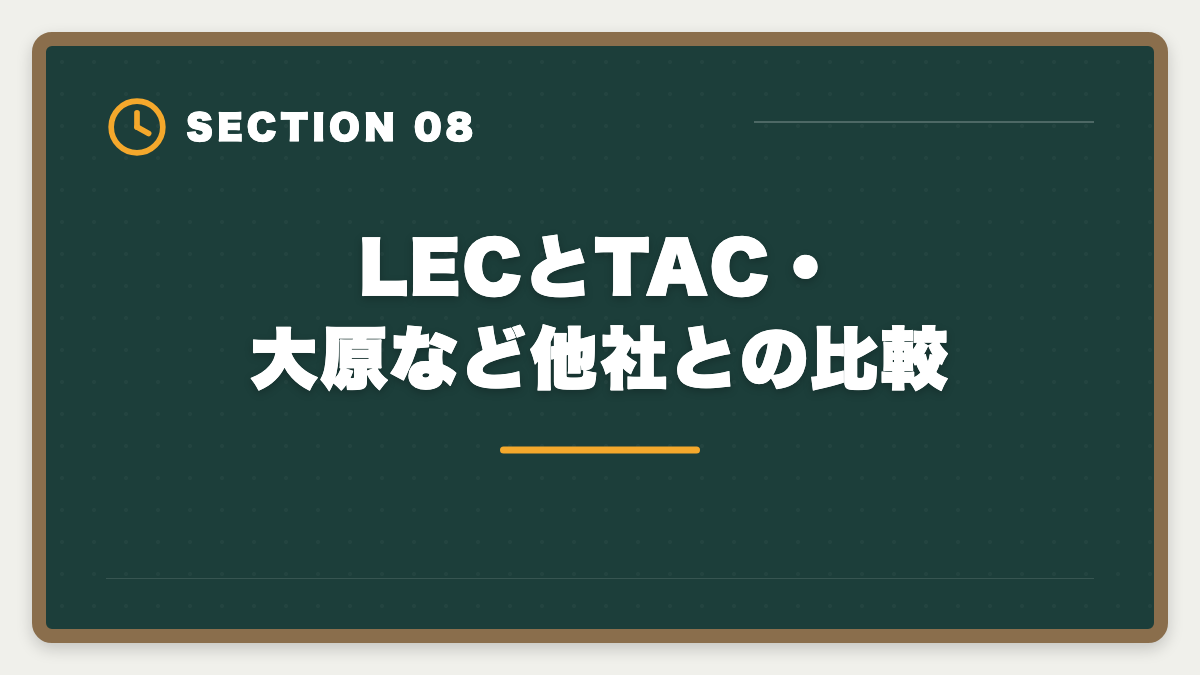 LECとTAC・大原など他社との比較｜LEC不動産鑑定士の評判・口コミは？料金・答練・サポートを徹底レビューの図解