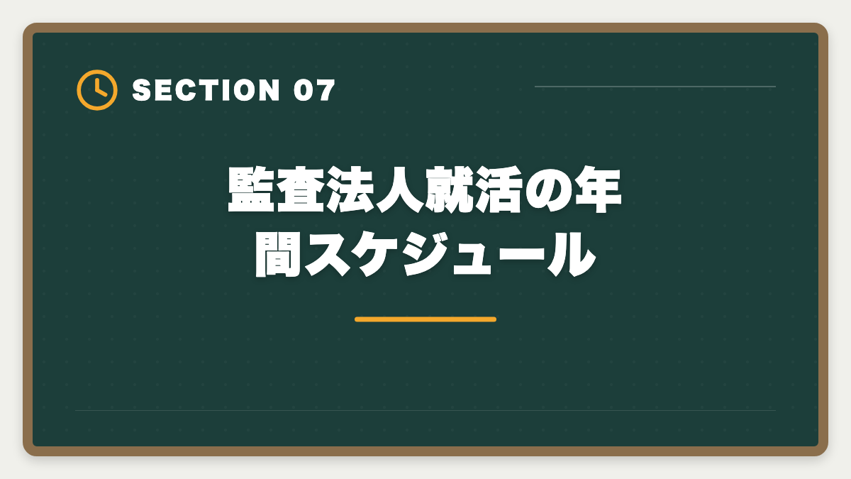 監査法人就活の年間スケジュール｜公認会計士は監査法人に入れない？落ちる原因と代替キャリアパスの図解