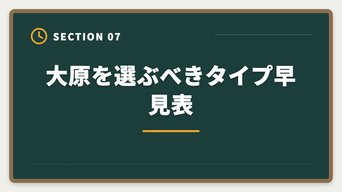 大原を選ぶべきタイプ早見表|公認会計士|大原のデメリットと真実|料金・通学拘束・代替講座を本音で解説の図解