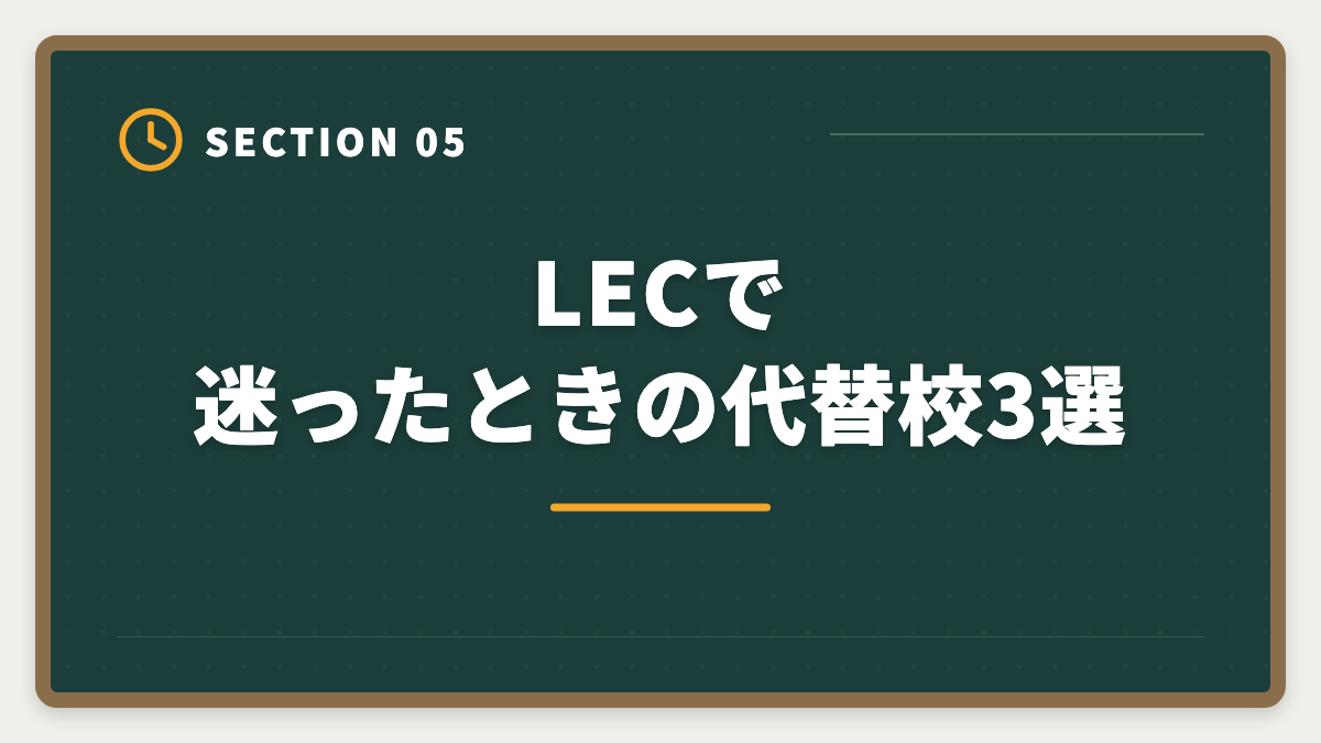 LECで迷ったときの代替校3選|不動産鑑定士LECのデメリット5つの真実|TAC・大原・アガルートとの代替比較ガイドの図解
