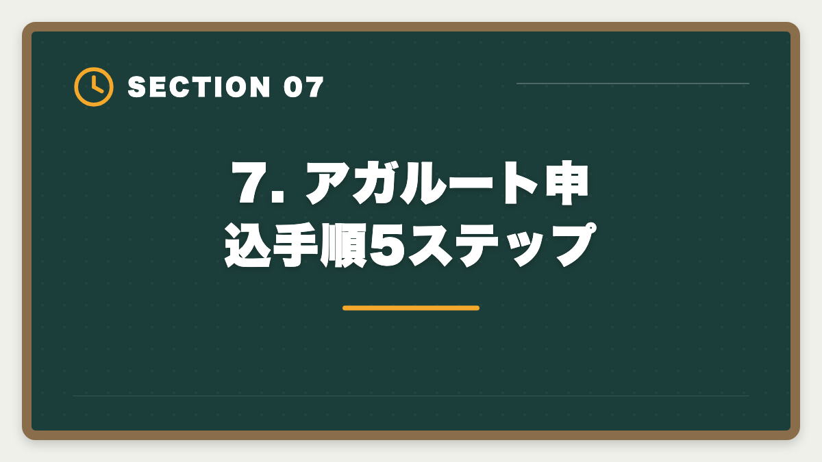 7. アガルート申込手順5ステップ|税理士アガルートを購入前に知りたい真実|現役士業が10項目チェックリストで申込前の不安を全解消の図解