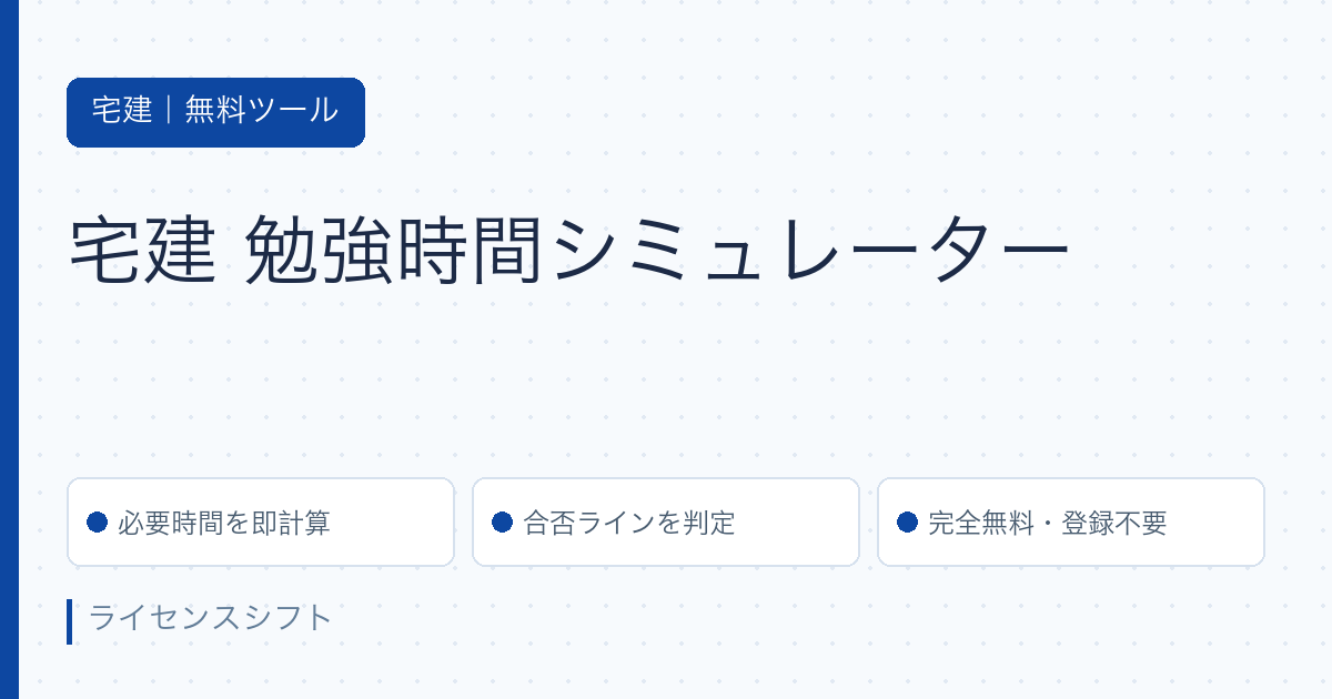 宅建 勉強時間シミュレーター